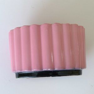 Vintage MCM Retro Hot Pink and Black Scallop Ceramic Planter